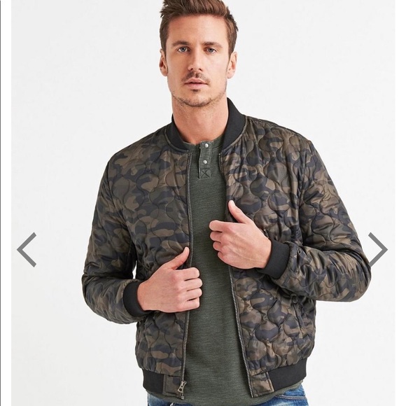 Lucky Brand Camo Quilted Bomber Jacket NWT Size M - Picture 4 of 6